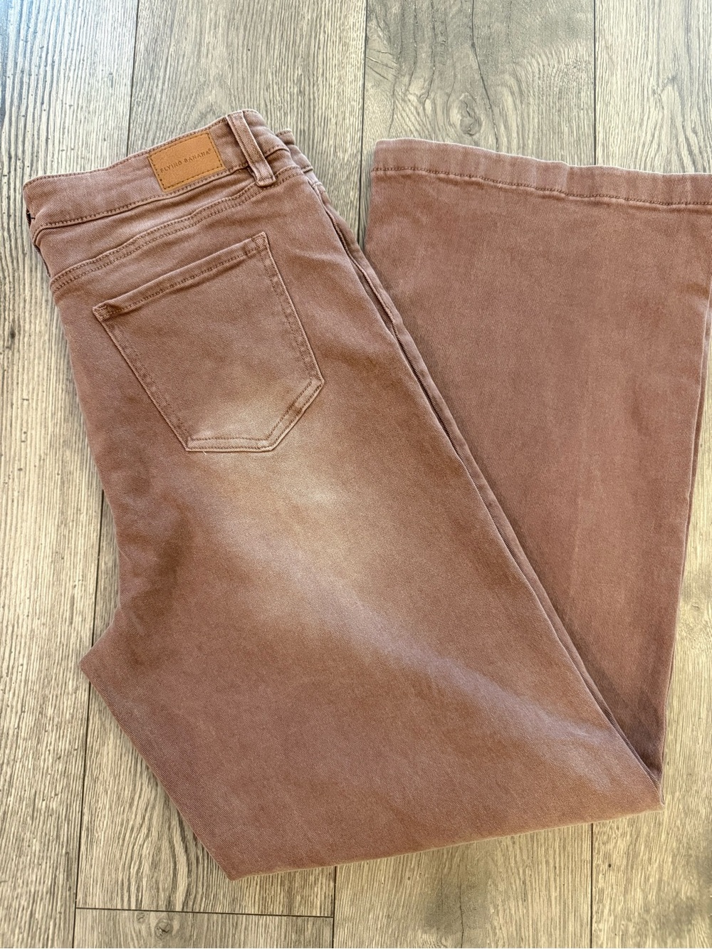 Flying Banana Distressed Brown Burgundy Flare Women’s Size: 16M Jean Pants